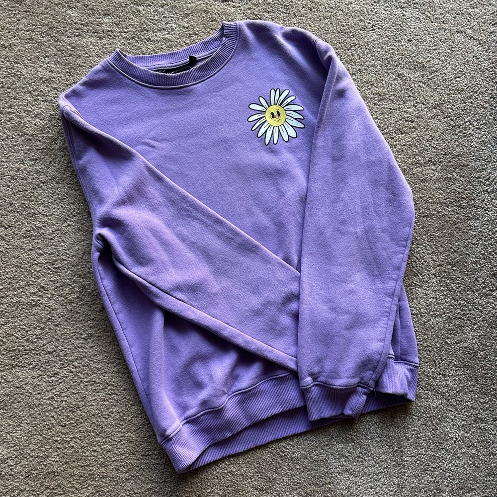 Purple ‘have a good day’ crewneck